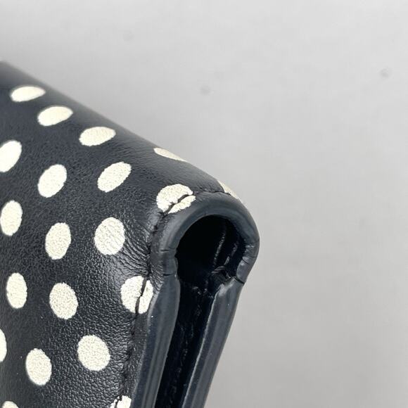 Saint Laurent YSL-Plaque Polka-Dot Print Leather Compact Card Holder Wallet - Picture 7 of 13